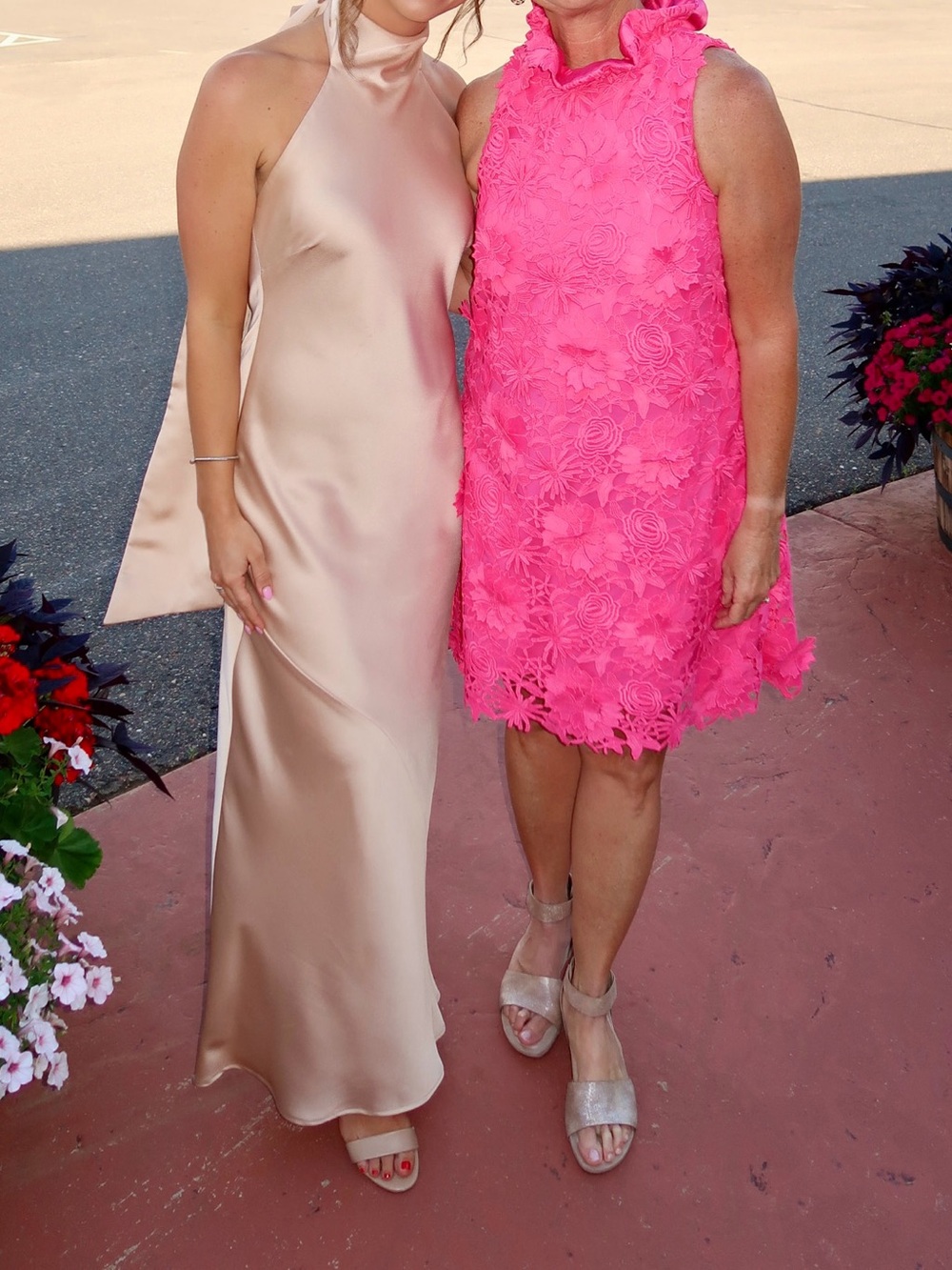 Show Me Your MuMu Lisa Maxi Dress, Size S, Champagne Luxe Satin, hemmed for 5’6